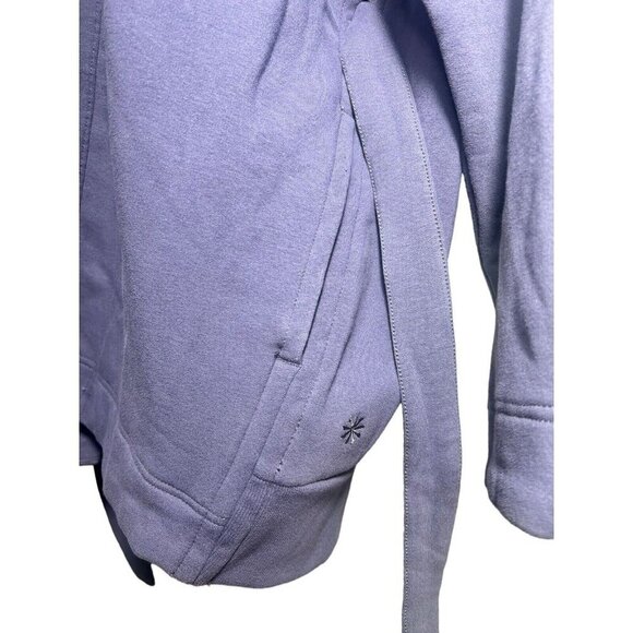 Athleta Tie Waist Cozy Cotton Cardigan XXS/XS Purple Open Front Wrap Sweater NWT - Picture 4 of 8